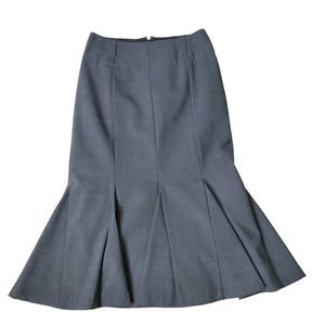 PhB NYC High Vintage Waisted Mermaid Tulip Skirt Wool Charcoal Gray sz XS